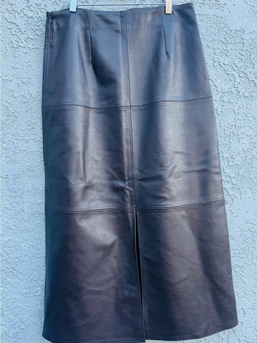 H&M Edition Faux Leather Maxi Skirt Chocolate Brown Size 10 PPP aa - Picture 9 of 11